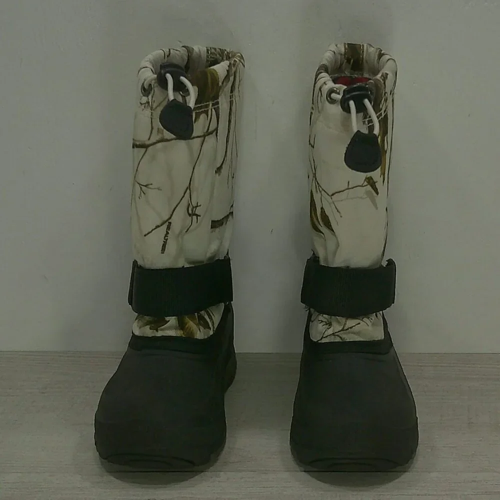 Kamik Rocket White Camo Waterproof Winter Snow Boot Kids w/ Inserts Size 13